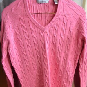 TEHAMA 100%  Cotton Pink V neck  size S